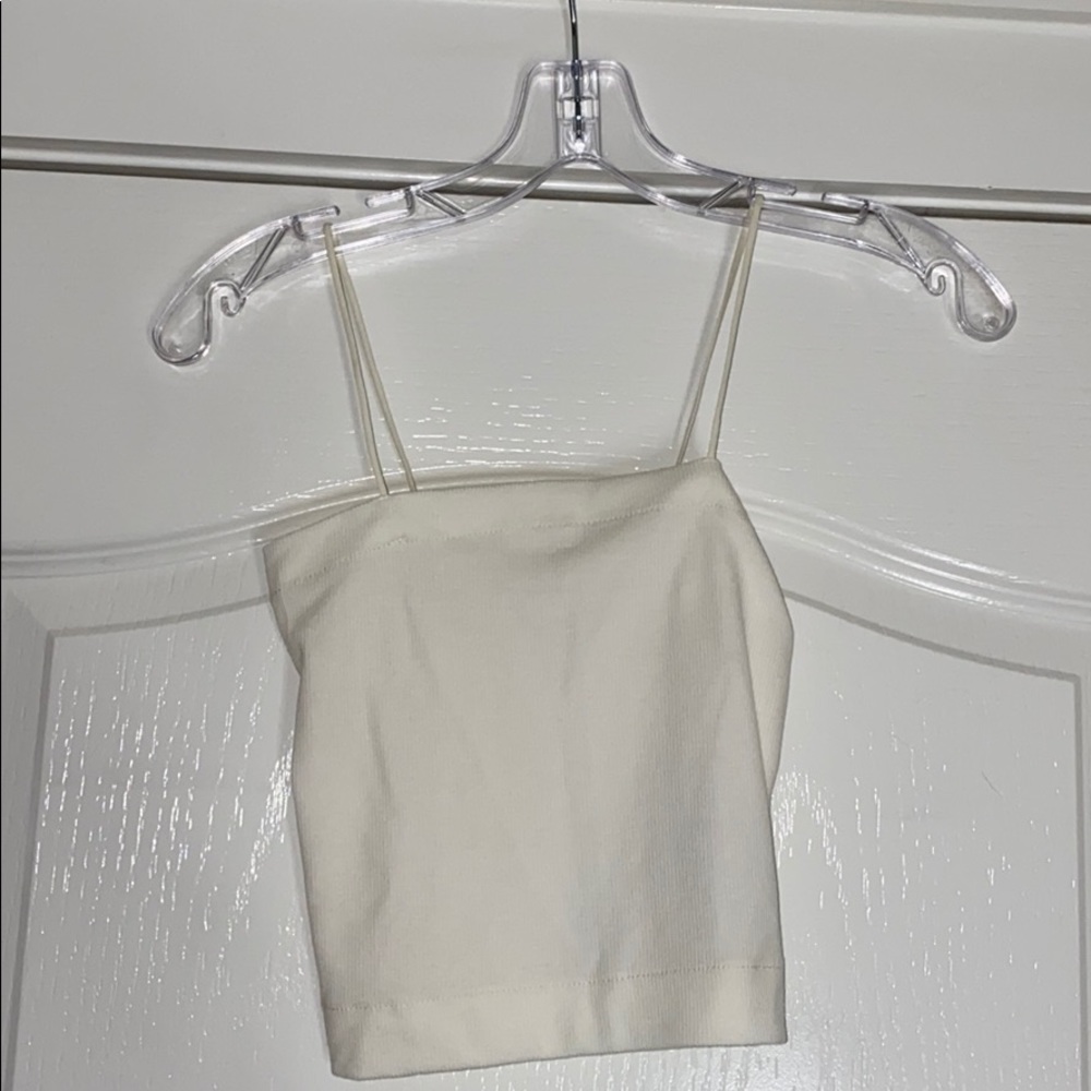 white cami crop top